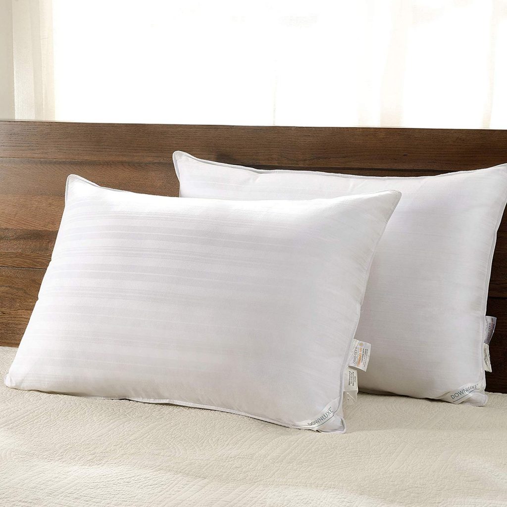Downluxe Set of 2 Hypoallergenic Down Alternative Bed Pillows Best Firm Pillow